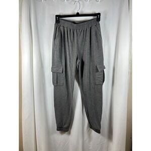 Red Finch Women Gray Cargo Jogger Pants Size L